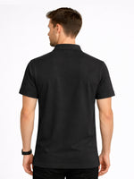 Men’s Premium Poly Wear Half-Zip Polo Shirt – Black