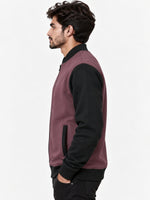 HG Contrast Sleeves Exclusive Fleece Zipper Jacket - Copper Rose
