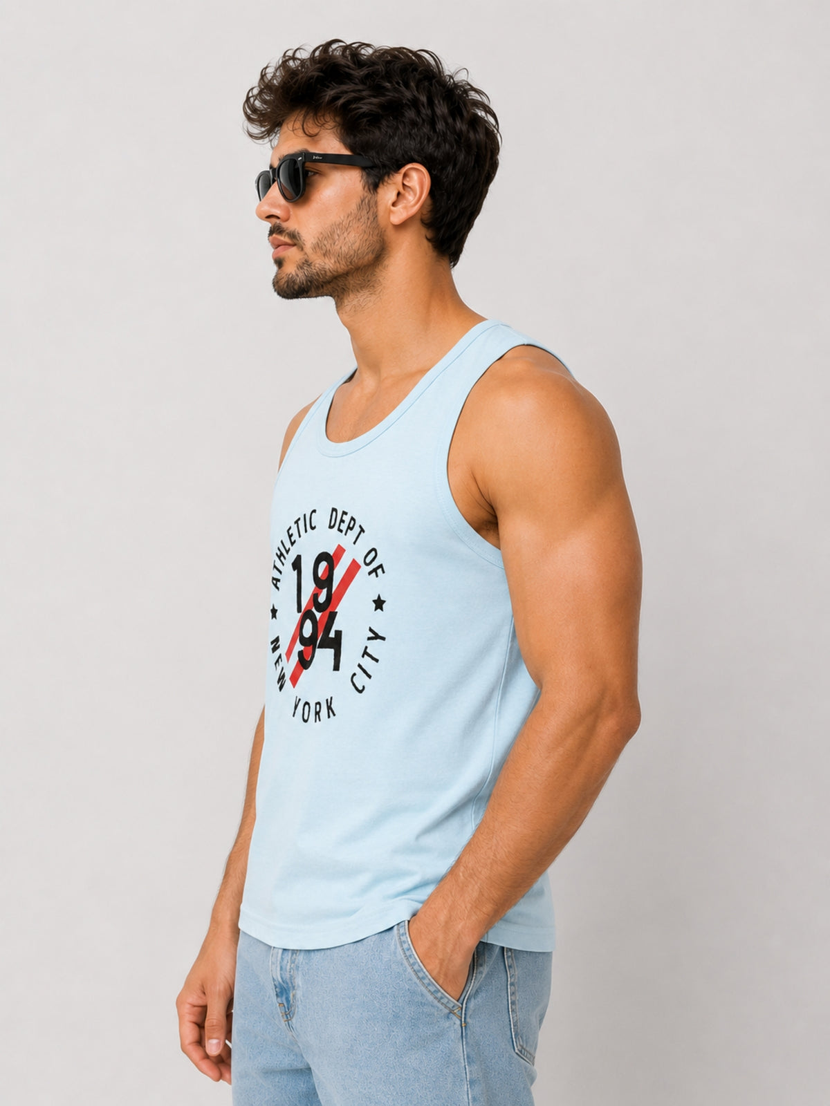 HG "NEW YORK CITY" Printed ActiveFit Sleeveless Vest - Sky