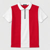 Men’s Premium Thermal Knit Half-Zip Polo Shirt – Red & White
