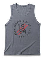Men Graphic Printed ActiveFit Sleeveless Vest - Gray