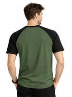 Men's Classic Raglan Tee Shirt - Hazel Green & Black