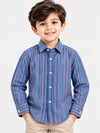 Boy's Multi Colour Lining Full Sleeves Casual Shirt