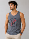 Men Graphic Printed ActiveFit Sleeveless Vest - Gray