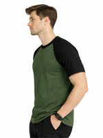 Men's Classic Raglan Tee Shirt - Hazel Green & Black