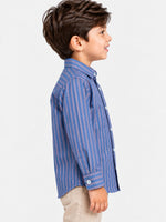 Boy's Multi Colour Lining Full Sleeves Casual Shirt