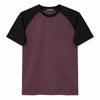 Men's Classic Raglan Tee Shirt - Dark Burgundy & Black