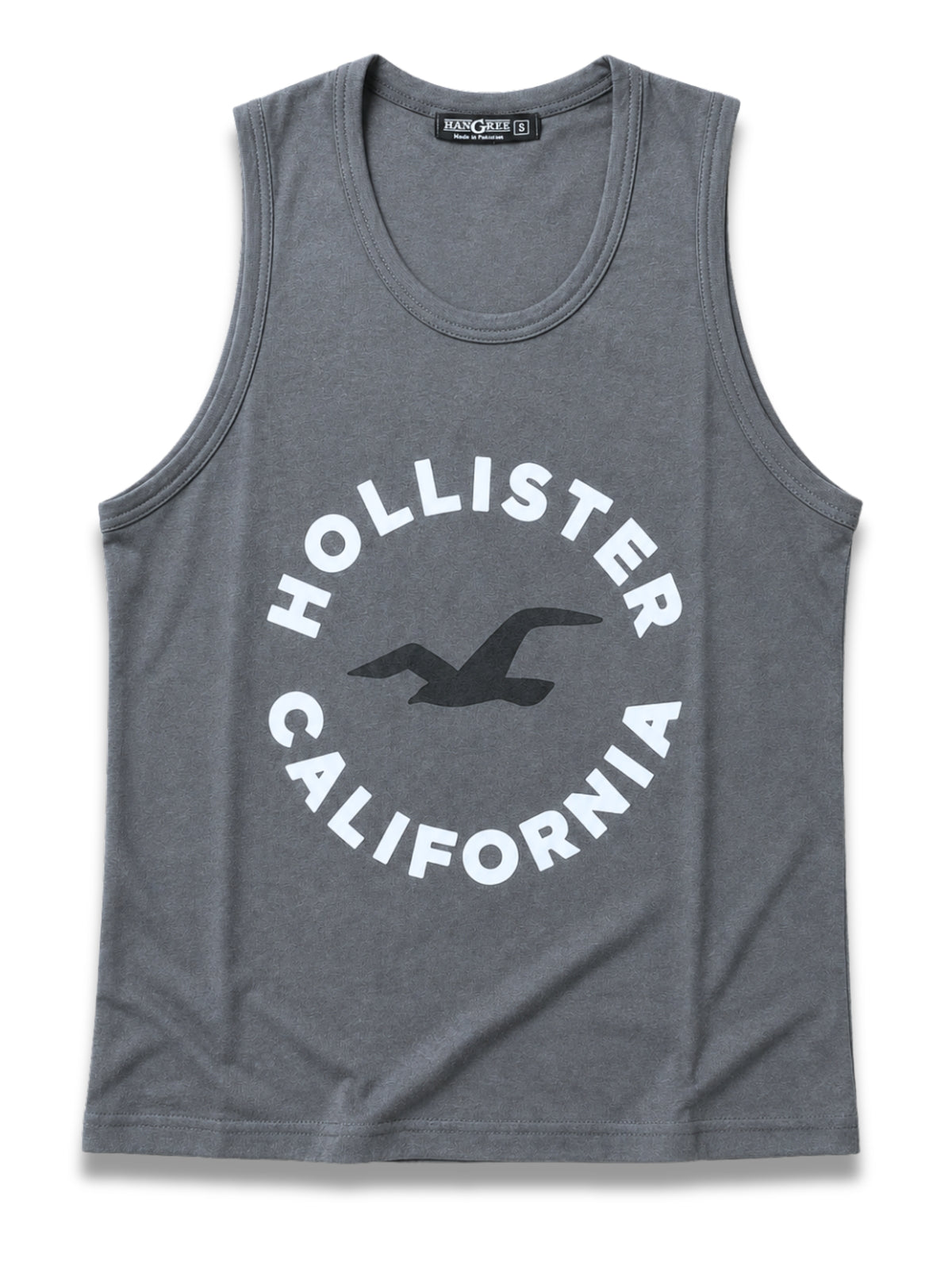 Men Graphic Printed ActiveFit Sleeveless Vest - Dark Gray