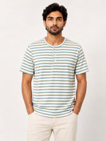 Men Henley Tee Shirt - Striper