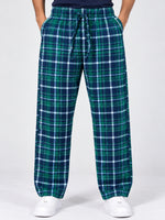 Men Casual Check Trouser - Green