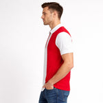 Men’s Premium Thermal Knit Half-Zip Polo Shirt – Red & White