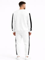 Men's Contrast Panel Terry Co-Ord Set – White & Black