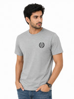 Men's Signature Emb. Round Neck Tee Shirt - Light Gray