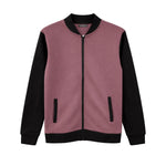 HG Contrast Sleeves Exclusive Fleece Zipper Jacket - Copper Rose