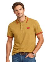Men's Tipping Collar Classy Polo Shirt - Mustard