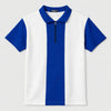 Men’s Premium Thermal Knit Half-Zip Polo Shirt – White & Blue