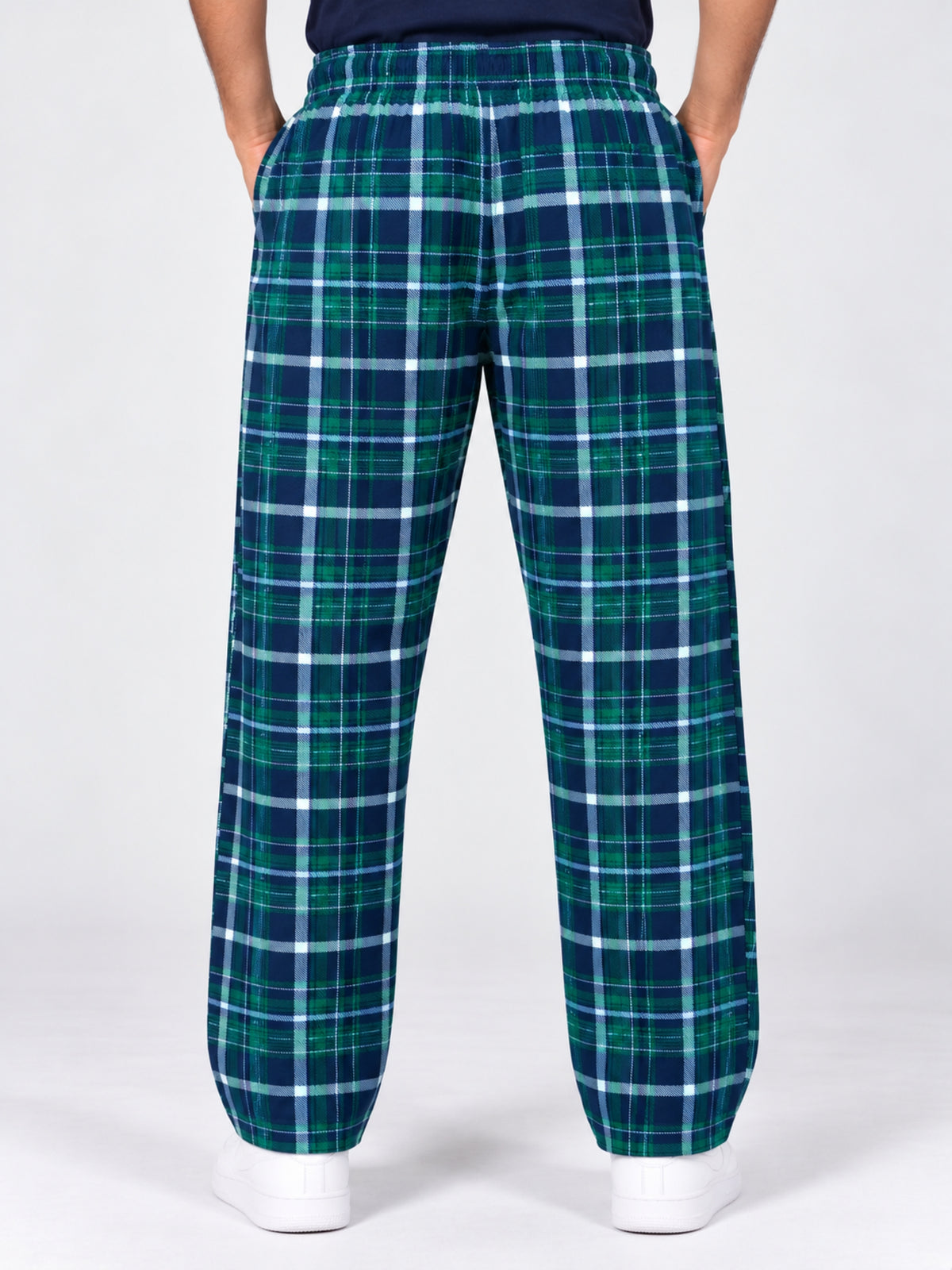Men Casual Check Trouser - Green