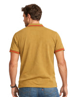 Men's Tipping Collar Classy Polo Shirt - Mustard