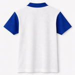 Men’s Premium Thermal Knit Half-Zip Polo Shirt – White & Blue