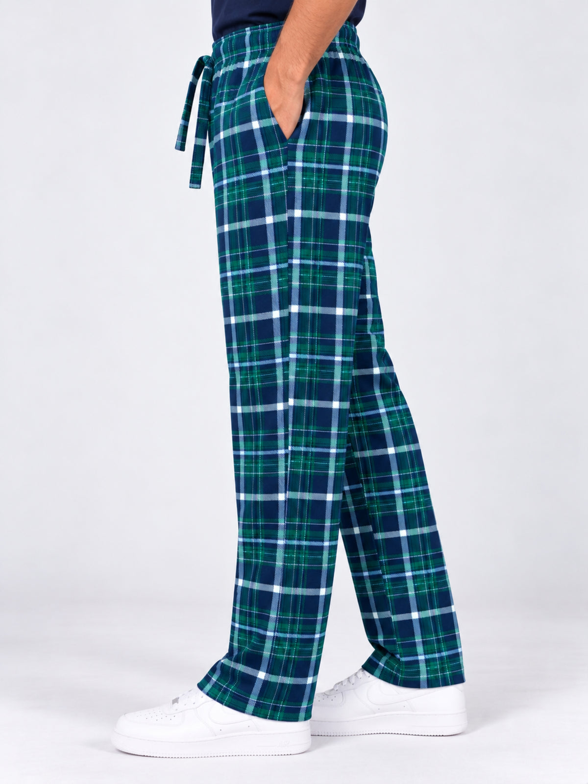 Men Casual Check Trouser - Green