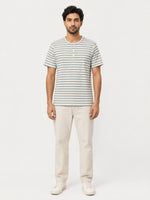 Men Henley Tee Shirt - Striper