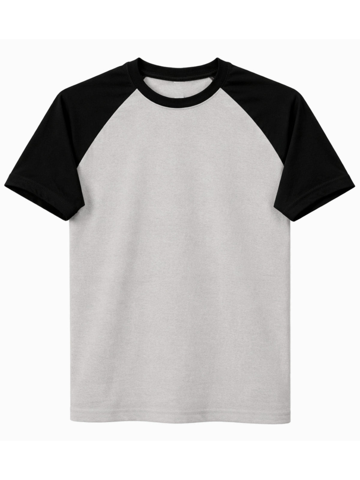 Men's Classic Raglan Tee Shirt - Light Gray & Black