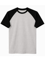 Men's Classic Raglan Tee Shirt - Light Gray & Black