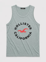 Men Graphic Printed ActiveFit Sleeveless Vest - Slub Gray