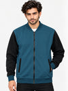 Elegant Contrast Sleeve Fleece Zipper Jacket - Zink
