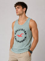 Men Graphic Printed ActiveFit Sleeveless Vest - Slub Gray