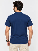 Signature Embroidered Henley Shirt - Navy Blue