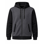HG Two-Tone Fleece Zip-Up Hoodie – Gunmetal Gray & Black