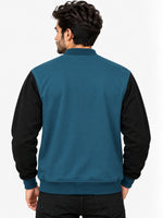 Elegant Contrast Sleeve Fleece Zipper Jacket - Zink