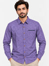 Exclusive Printed Purple Casual Shirt