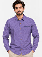 Exclusive Printed Purple Casual Shirt