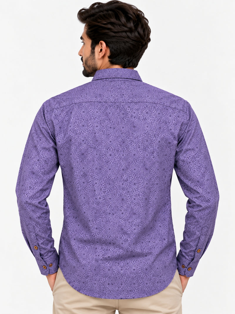 Exclusive Printed Purple Casual Shirt