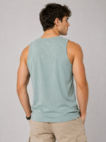 Men Graphic Printed ActiveFit Sleeveless Vest - Slub Gray