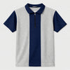 Men’s Premium Thermal Knit Half-Zip Polo Shirt – Gray & Navy