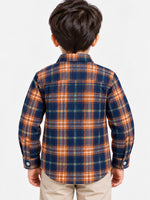 Boy's Multicolor Checkered Full Sleeves Winters Casual Shirt