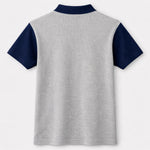 Men’s Premium Thermal Knit Half-Zip Polo Shirt – Gray & Navy