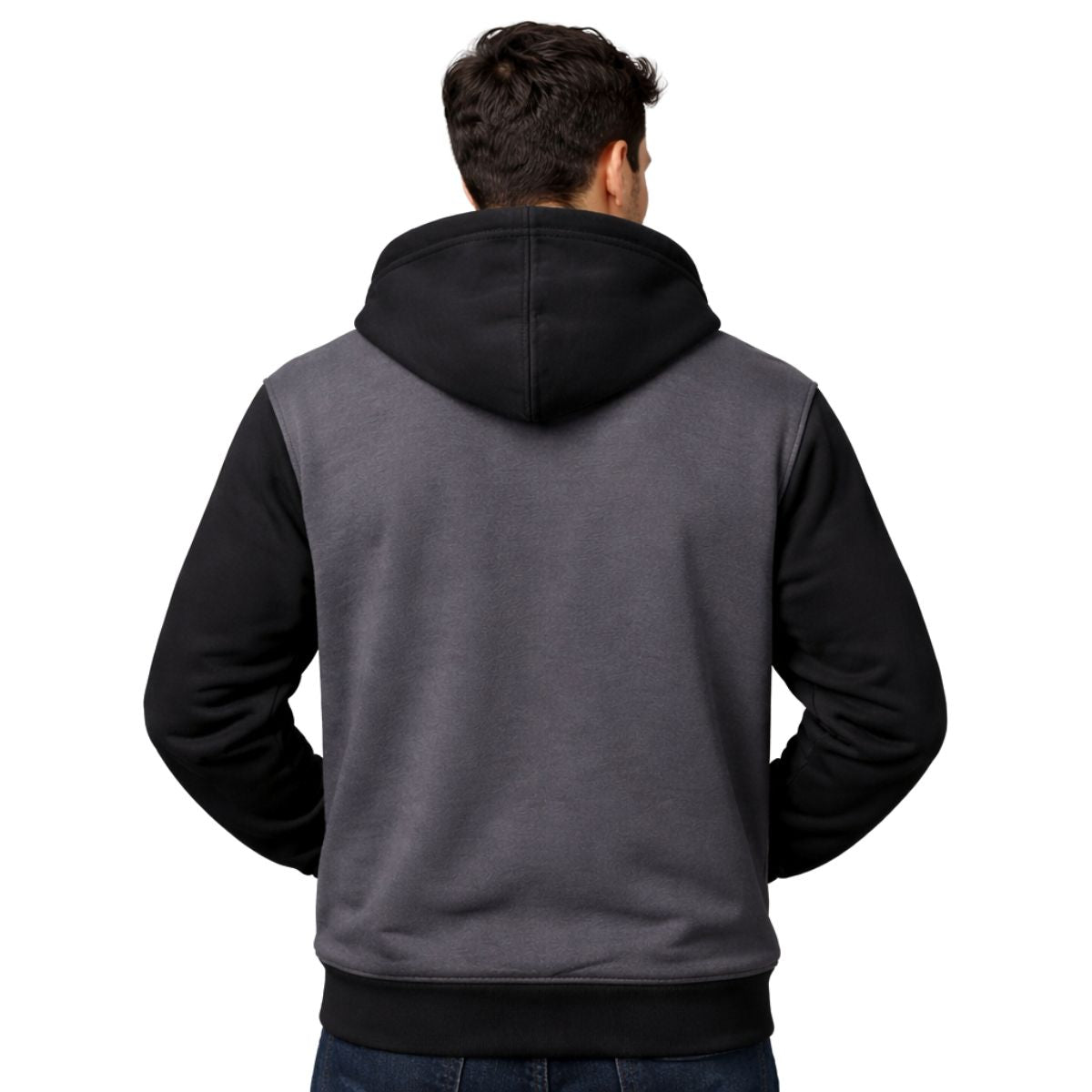 HG Two-Tone Fleece Zip-Up Hoodie – Gunmetal Gray & Black