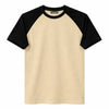 Men's Classic Raglan Tee Shirt - Beige & Black