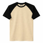 Men's Classic Raglan Tee Shirt - Beige & Black