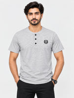 HG SIGNATURE EMB HENLEY TEE - HYDER GRAY