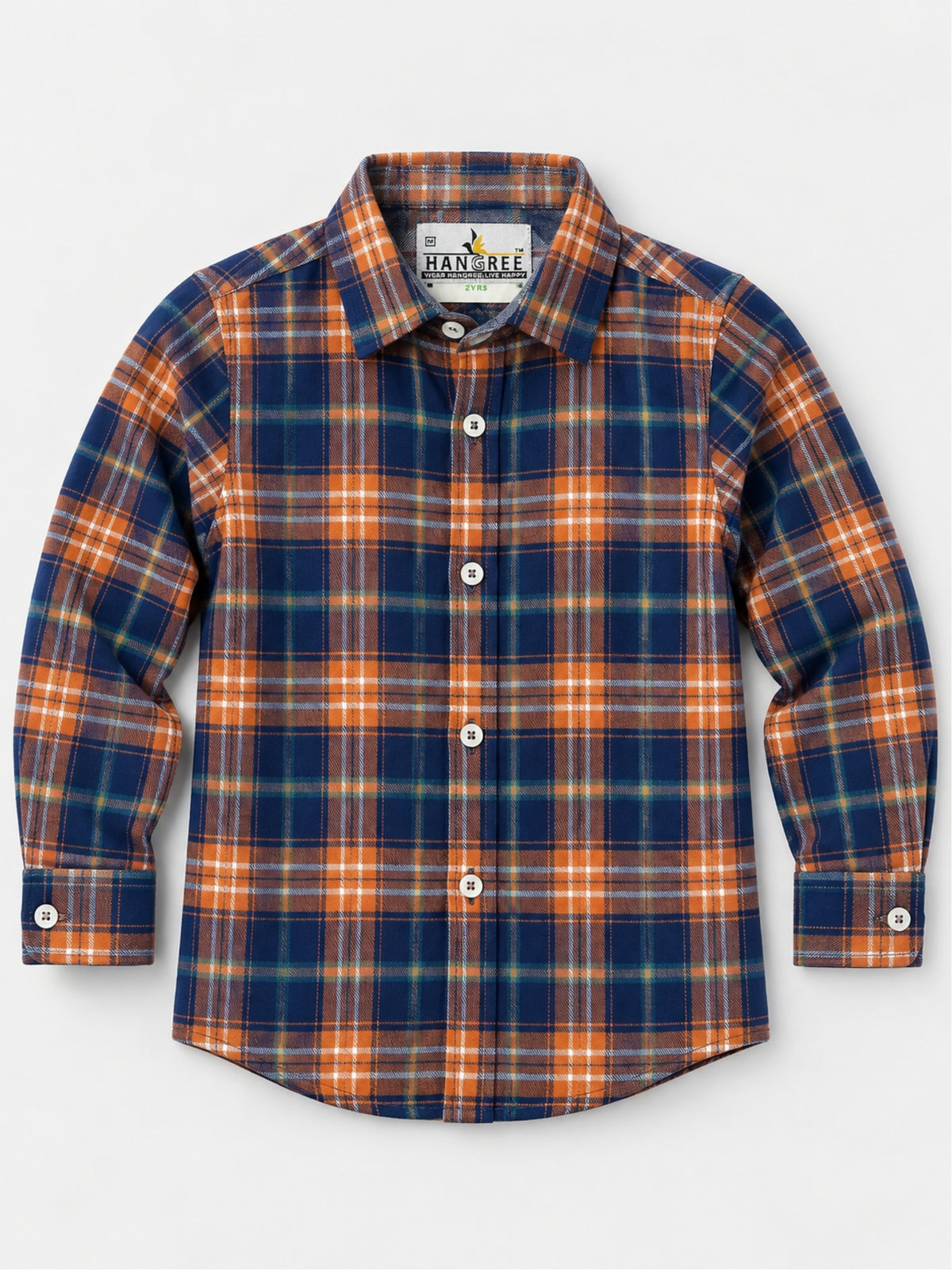 Boy's Multicolor Checkered Full Sleeves Winters Casual Shirt