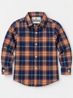 Boy's Multicolor Checkered Full Sleeves Winters Casual Shirt