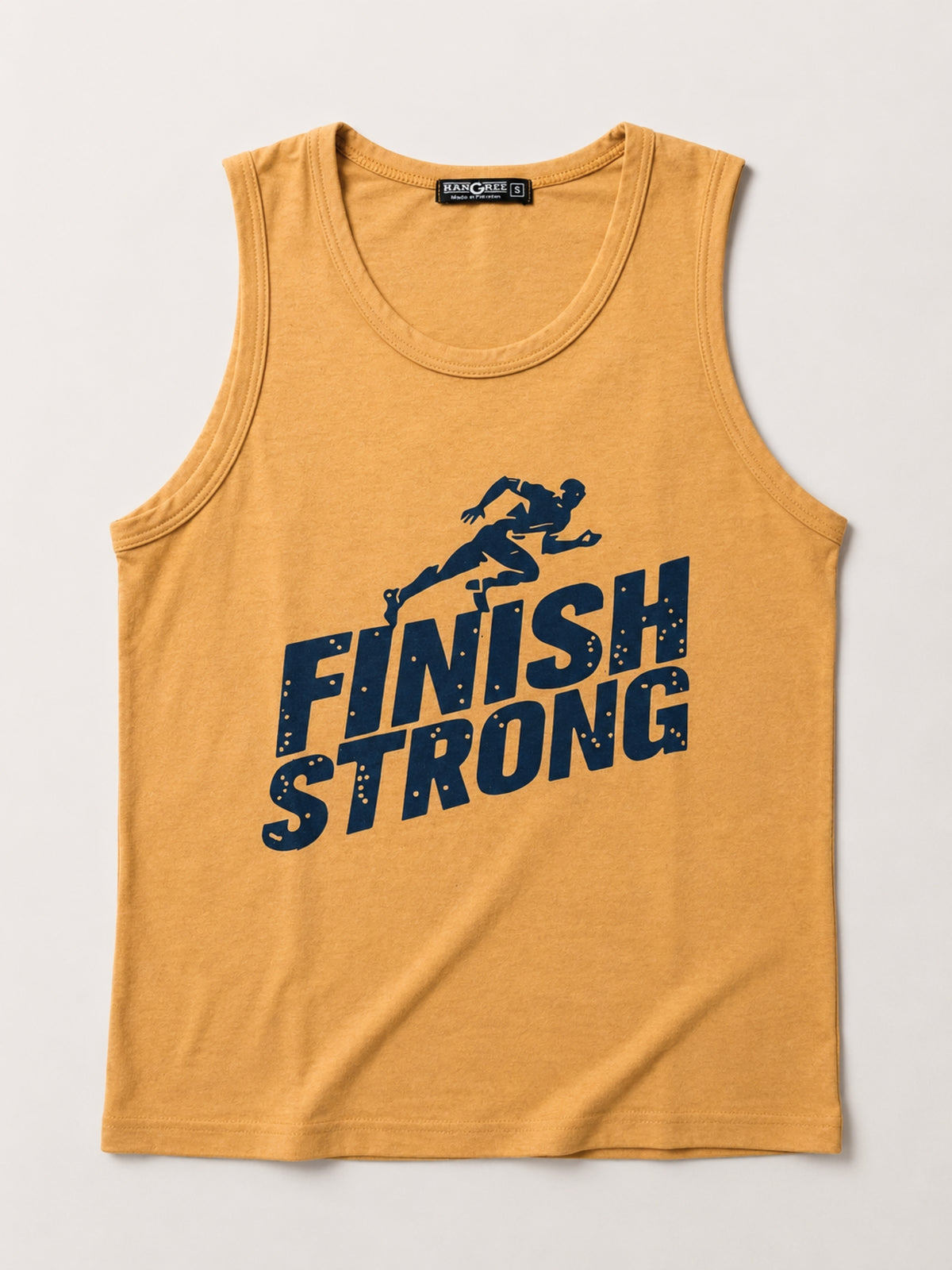 HG "Finish Strong" Printed ActiveFit Sleeveless Vest - Mustered Yellow