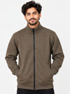 HG Men's Mockneck Fleece Zipper Jacket - Brown