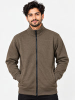 HG Men's Mockneck Fleece Zipper Jacket - Brown