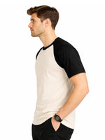 Men's Classic Raglan Tee Shirt - Cream & Black